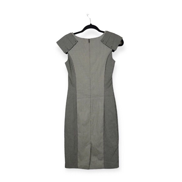 Veronika Maine Womens Black & White Size 6 Knee Length Short Sleeve Sheath Dress - Picture 2 of 14